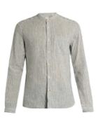 Oliver Spencer Grandad-collar Linen-blend Shirt