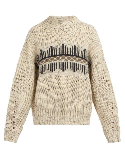 Matchesfashion.com Isabel Marant - Deason Wool Blend Sweater - Mens - Ivory