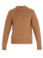 Matchesfashion.com Prada - Crew Neck Wool And Cashmere Blend Sweater - Mens - Camel