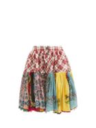 Matchesfashion.com Chopova Lowena - High-rise Patchworked Skirt - Womens - Multi