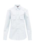 Matchesfashion.com Sies Marjan - Torres Striped Cotton-blend Shirt - Womens - Blue White