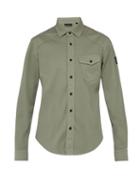 Matchesfashion.com Belstaff - Steadway Stretch Cotton Twill Shirt - Mens - Green