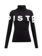 Perfect Moment - Piste Intarsia Roll-neck Merino Sweater - Womens - Black