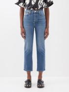 Re/done - 70s Stove Pipe Cropped Straight-leg Jeans - Womens - Denim Multi
