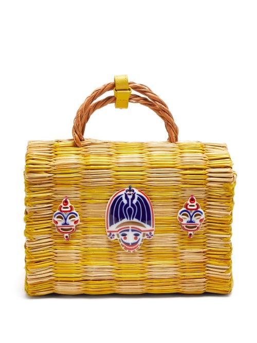 Matchesfashion.com Heimat Atlantica - Tom Tom Medium Basket Bag - Womens - Yellow Multi