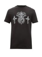 Matchesfashion.com Versace - Crest Print Cotton Jersey T Shirt - Mens - Black