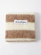 Acne Studios - Vally Breton-stripe Wool Scarf - Womens - Brown Multi