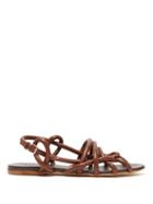 Matchesfashion.com Jil Sander - Caged Rope Strap Leather Sandals - Womens - Tan