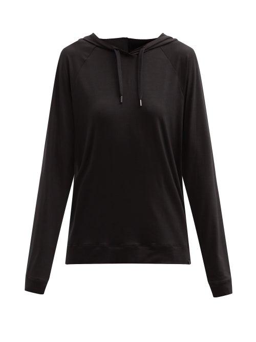 Ladies Lingerie Derek Rose - Basel 1 Modal-blend Hooded Sweatshirt - Womens - Black