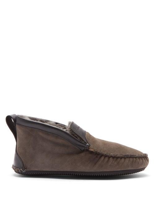 Quoddy - Dorm Shearling Slipper Boots - Mens - Grey