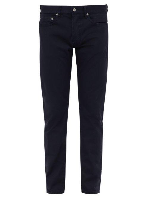 Matchesfashion.com Stone Island - Slim Leg Cotton Chino Trousers - Mens - Navy