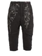 By Walid Jay Embroidered Cropped Silk-satin Trousers