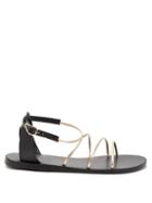 Matchesfashion.com Ancient Greek Sandals - Meloivia Metallic Leather Sandals - Womens - Black Gold