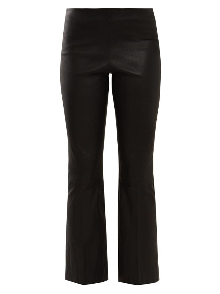 Vince High-rise Kick-flare Leather Trousers