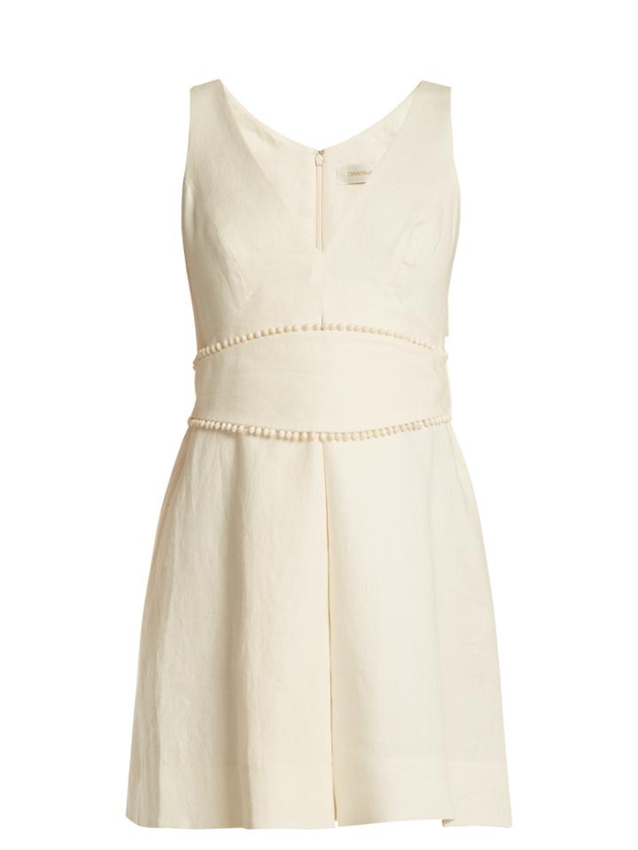 Zimmermann Painted Heart V-neck Linen Dress