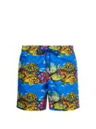 Matchesfashion.com Vilebrequin - X Hunt Slonem Moorea Turtle Print Swim Shorts - Mens - Blue Multi