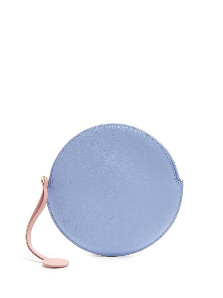 Roksanda Round Pebbled-leather Pouch