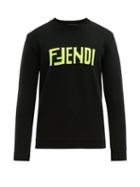 Matchesfashion.com Fendi - Logo Jacquard Wool Sweater - Mens - Black