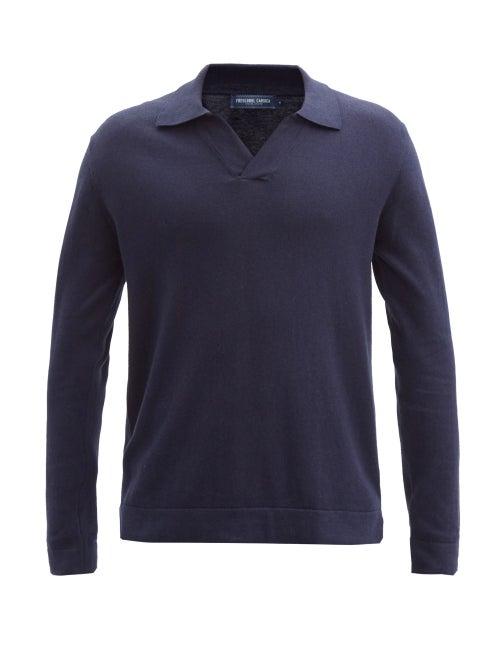 Frescobol Carioca - Aurelio Cotton-blend Polo Shirt - Mens - Navy