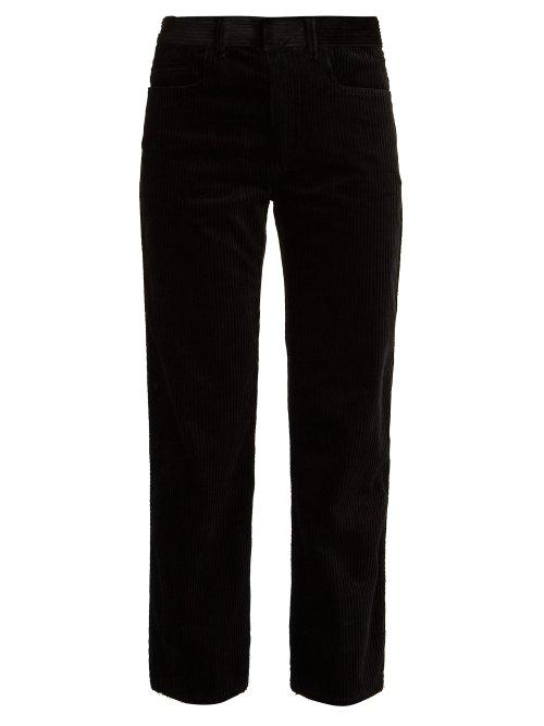 Matchesfashion.com Haider Ackermann - Straight Leg Stretch Cotton Corduroy Trousers - Womens - Black
