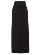 Matchesfashion.com Valentino - High-rise Double-slit Wool-blend Skirt - Womens - Black