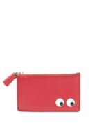 Matchesfashion.com Anya Hindmarch - The Eyes Zipped Leather Pouch - Womens - Burgundy Multi