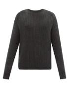 Raey - Crew-neck Merino Wool-blend Ribbed Sweater - Mens - Charcoal