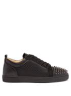 Mens Shoes Christian Louboutin - Louis Junior Orlato Spike-stud Suede Trainers - Mens - Black