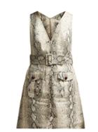 Matchesfashion.com Zimmermann - Corsage Python Print Linen Mini Dress - Womens - Python
