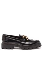 Tod's - Chain-strap Chunky Leather Loafers - Womens - Black