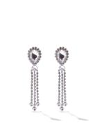 Alessandra Rich - Crystal Drop Clip Earrings - Womens - Crystal