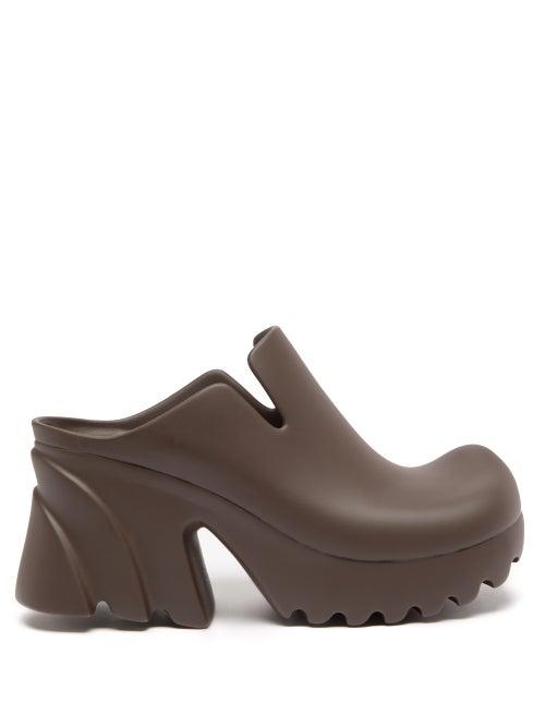 Bottega Veneta - Flame Rubber Clog Mules - Womens - Brown