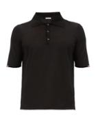 Matchesfashion.com Moncler - Tricolour-trim Cotton-jersey Polo Shirt - Mens - Black