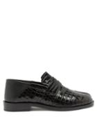 Matchesfashion.com Maison Margiela - Tabi Collapsible-heel Croc-effect Leather Loafers - Womens - Black