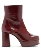 Matchesfashion.com See By Chlo - Suede-panel Platform Leather Ankle Boots - Womens - Burgundy