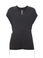 Matchesfashion.com Rick Owens Drkshdw - Drawstring-waist V-neck Top - Womens - Black