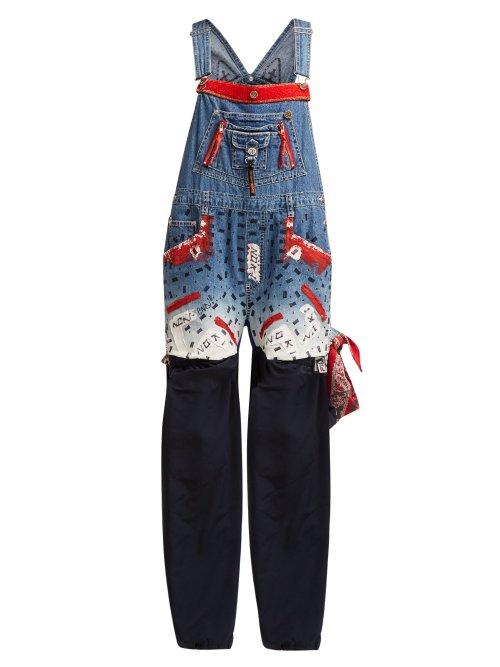 Matchesfashion.com Noki - Customised Street Couture Denim Dungarees - Womens - Dark Denim