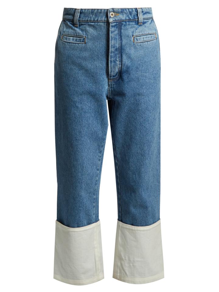 Loewe Contrast-cuff Cropped Denim Fisherman Jeans