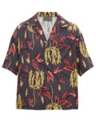 Matchesfashion.com Prada - Floral Print Poplin Shirt - Mens - Black Multi