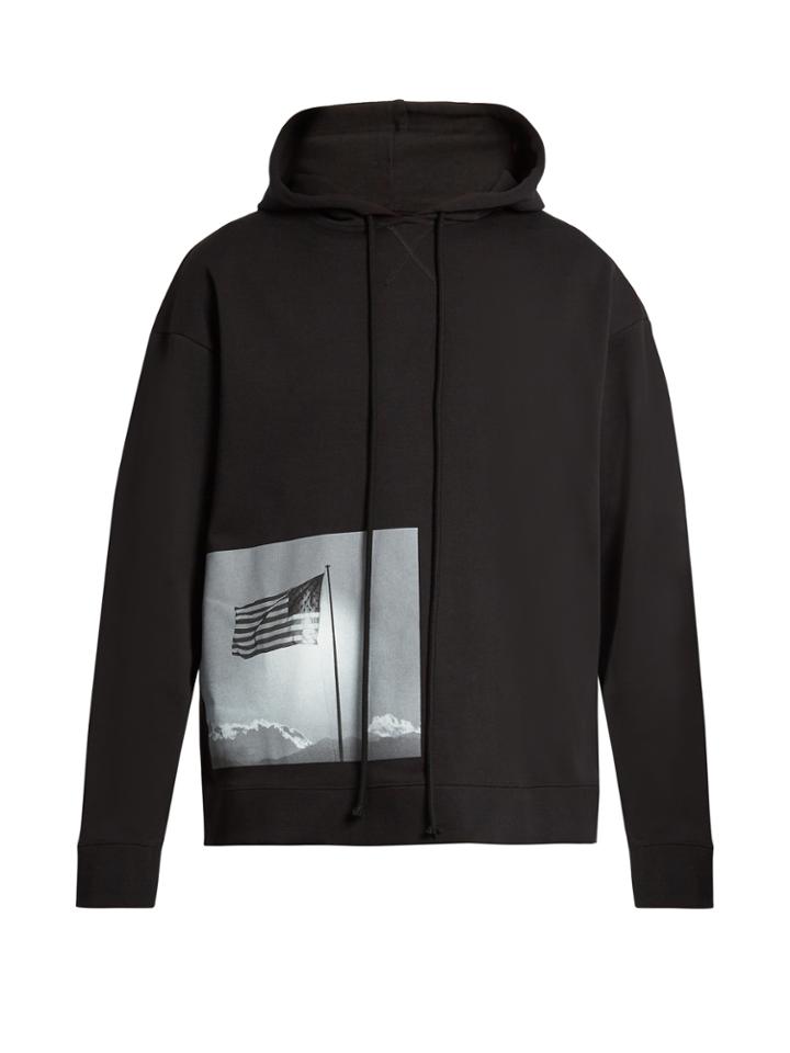 Raf Simons American Flag-print Cotton Hooded Sweatshirt