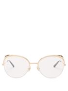 Matchesfashion.com Cartier Eyewear - Panther Cat Eye Metal Glasses - Womens - Gold
