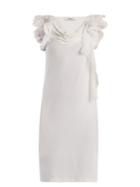 Matchesfashion.com Givenchy - Ruffle Trimmed Cowl Neck Crepe Dress - Womens - White