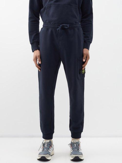 Stone Island - Cotton-jersey Cargo Track Pants - Mens - Navy