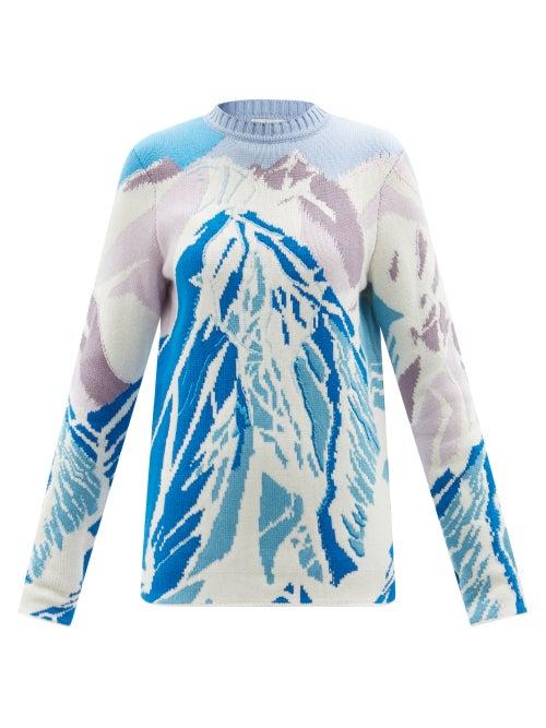Gabriela Hearst - Ines Mountain-intarsia Cashmere Sweater - Womens - Blue Multi