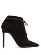 Saint Laurent Anja Suede Lace-up Ankle Boots