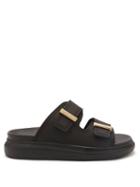 Ladies Shoes Alexander Mcqueen - Hybrid Double-strap Rubber Slides - Womens - Black