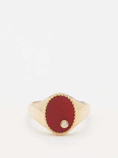 Yvonne Leon - Agate, Diamond & 9kt Gold Ring - Mens - Gold