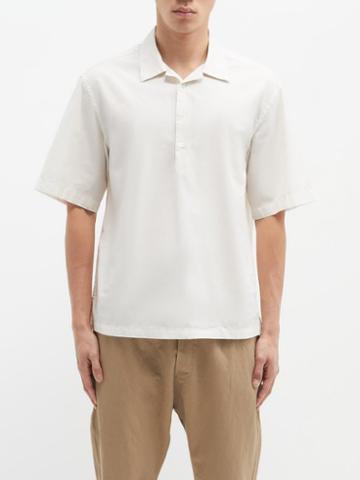 Barena Venezia - Camicia Mola Short-sleeved Cotton-poplin Shirt - Mens - Cream