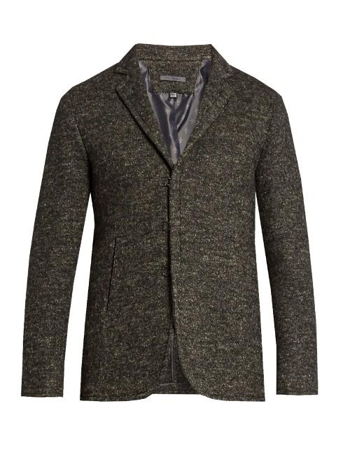 John Varvatos Single-breasted Wool And Linen-blend Jacket