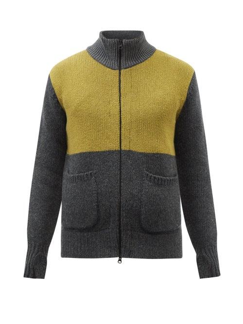 Oliver Spencer - Zipped Fair Isle-back Wool Cardigan - Mens - Grey Multi